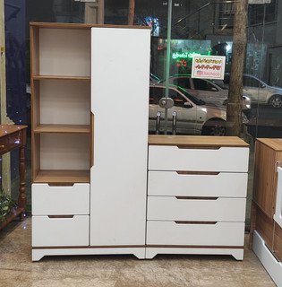 دراور و کمد جالباسی تلفیق شده با کتابخانه